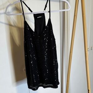 Sequin Black Cami Top‎ size small